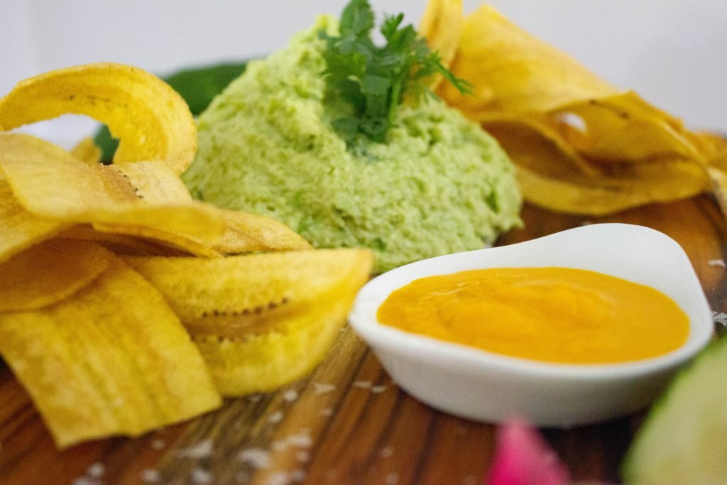 Edamame Hummus Closeup with Cilantro Topping