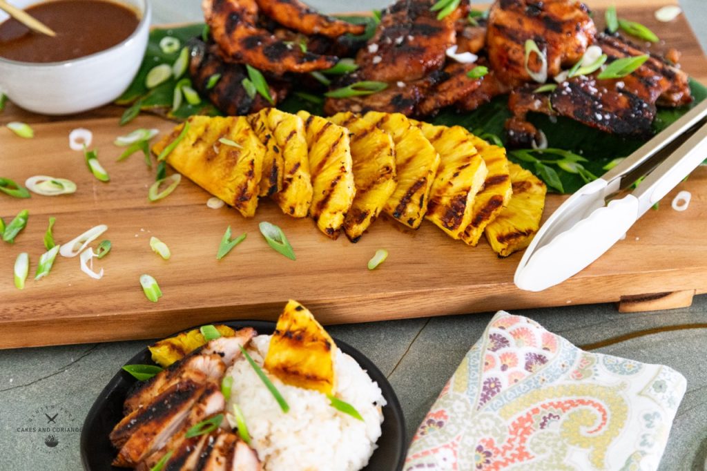 Huli Huli Chicken with Mirin Grilled Pineapple Board