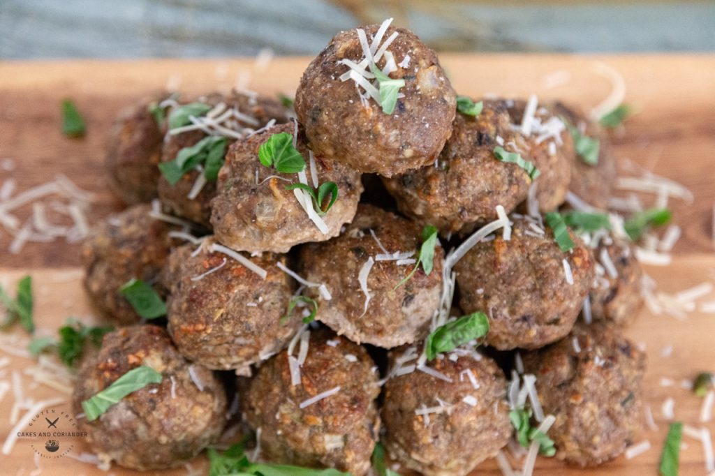 Top view of Delectable Juicy Italian Gluten Free Meatballs